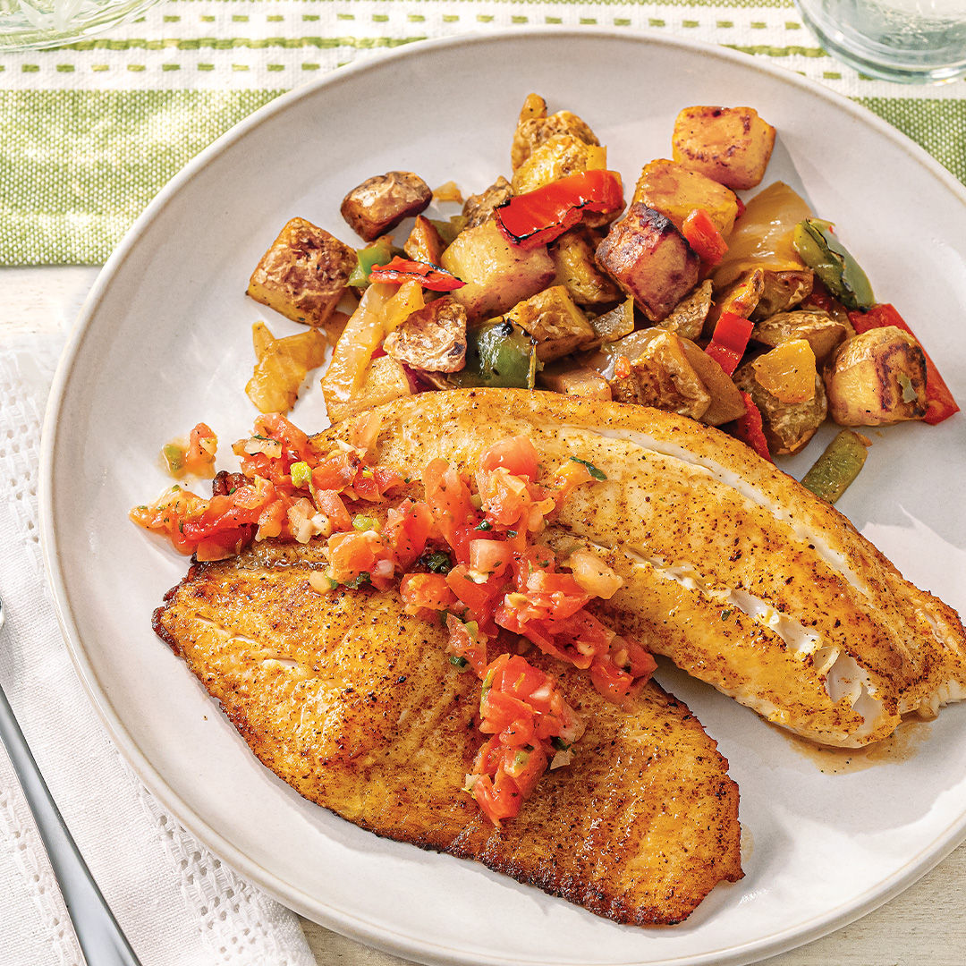 Grilled Chili Lime Tilapia with Vegetables on a Flat-Top Griddle